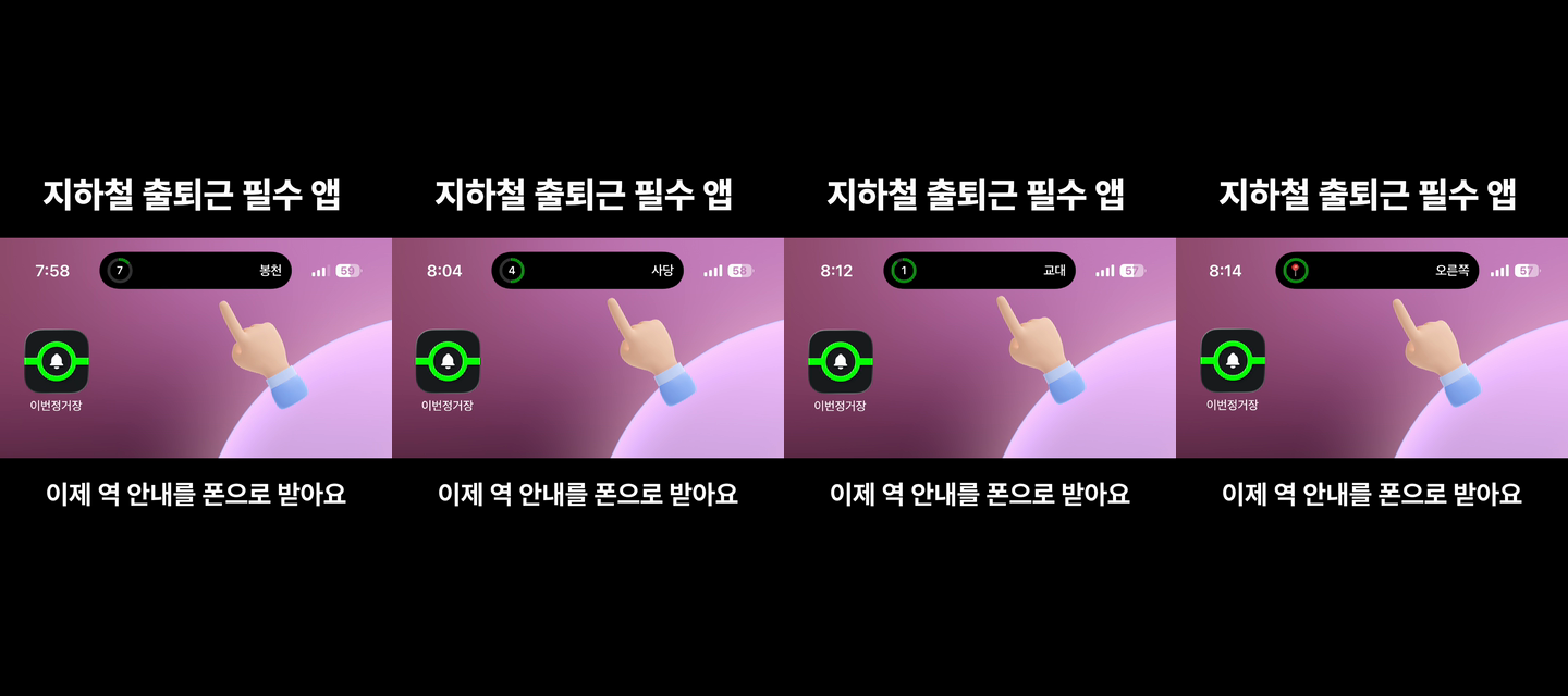 다이나믹 아일랜드 진행 단계